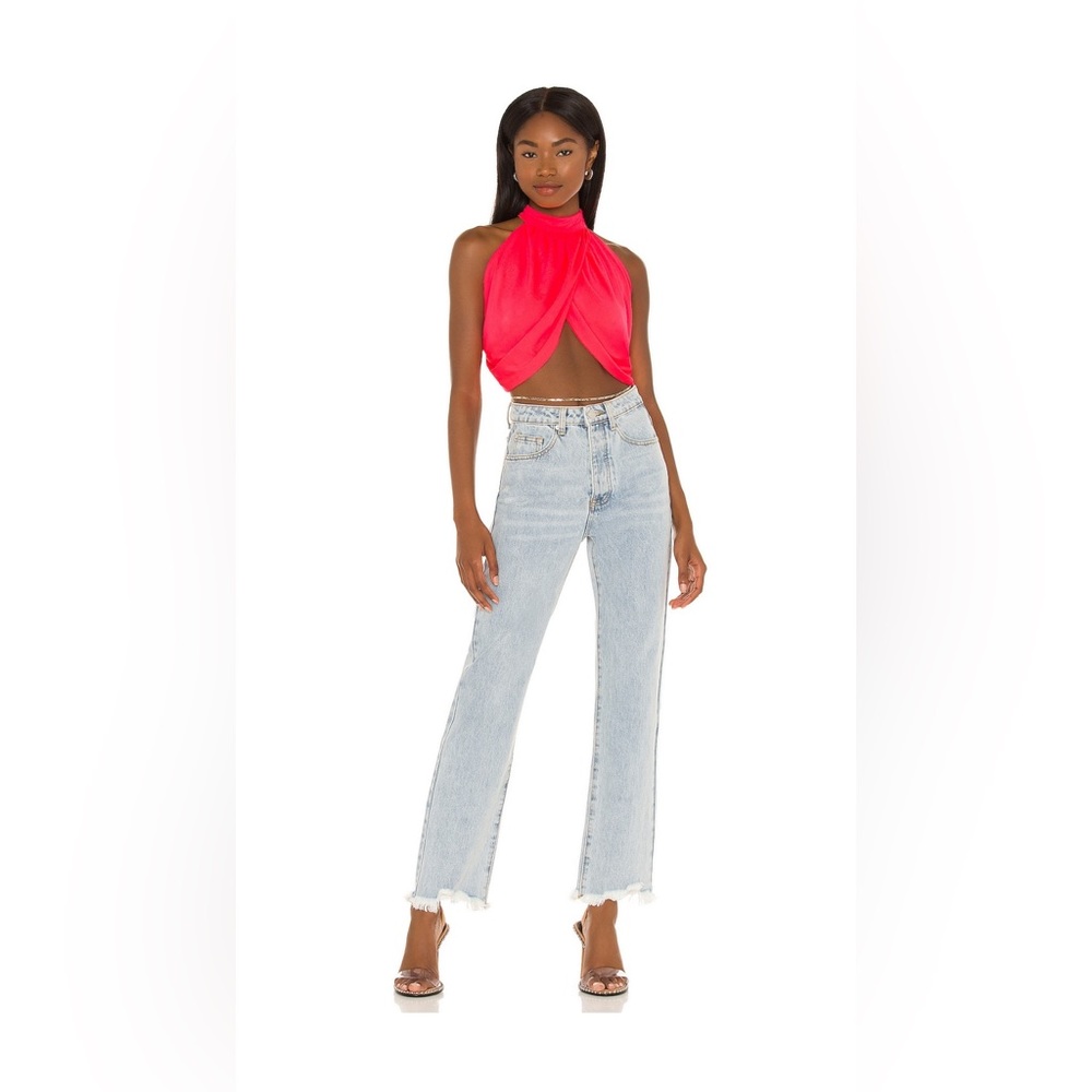 NWT superdown Emani Wrap Crop Top in Coral